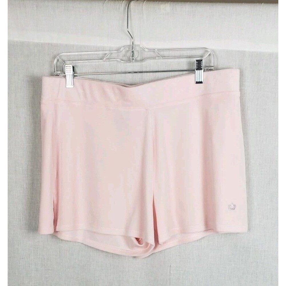 Juicy by Juicy Couture Velour Shorts XL Light Pale Pink Logo Mini Stretchy Waist